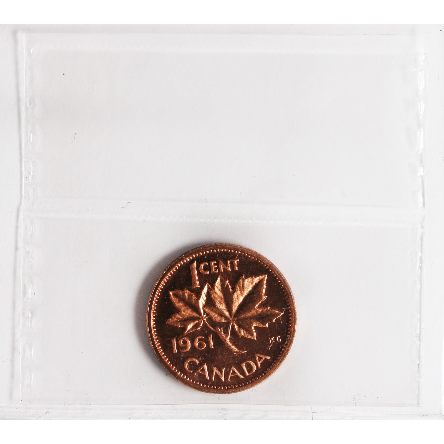 1961 Canada 1-cent ICCS Certified PL66 Red; UHC