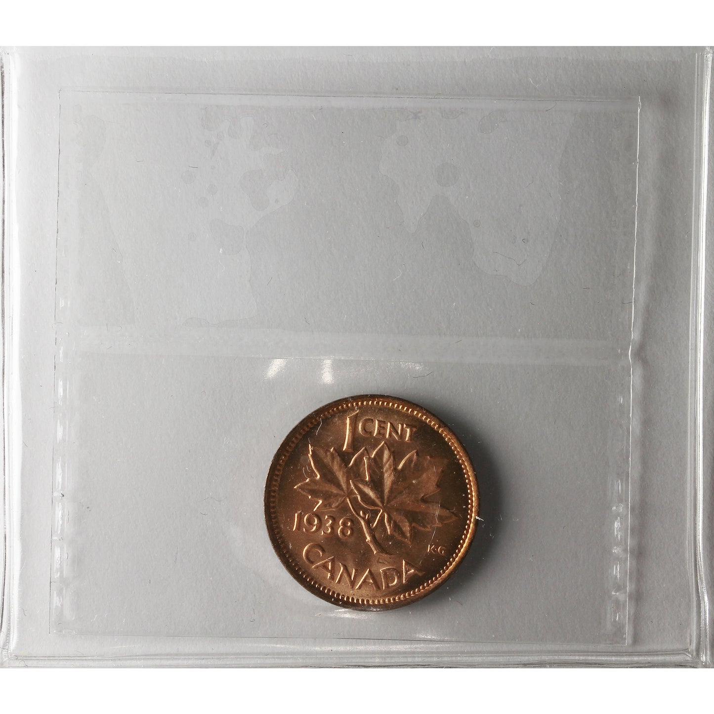 1938 Canada 1-cent ICCS Certified MS64 Red
