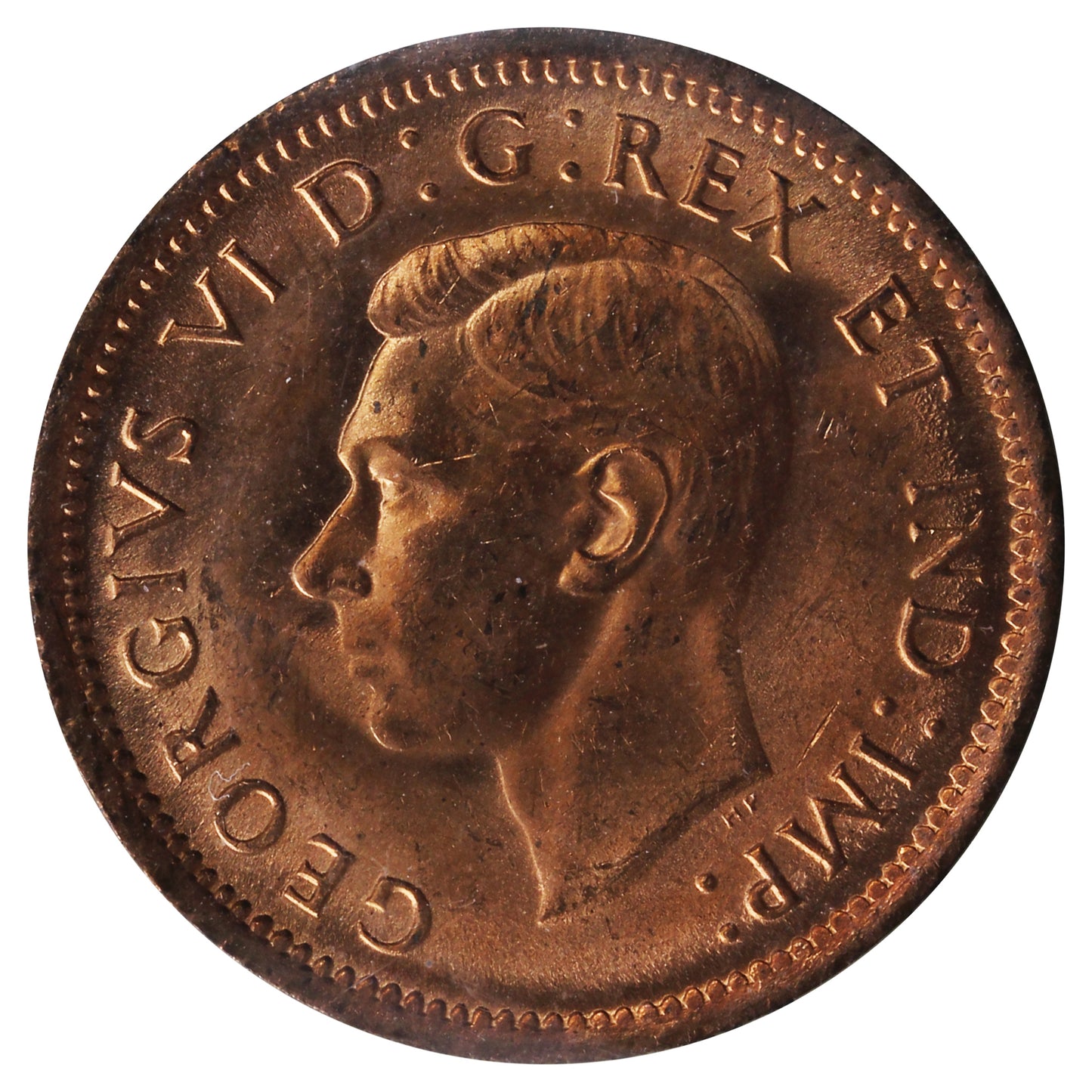 1938 Canada 1-cent ICCS Certified MS64 Red