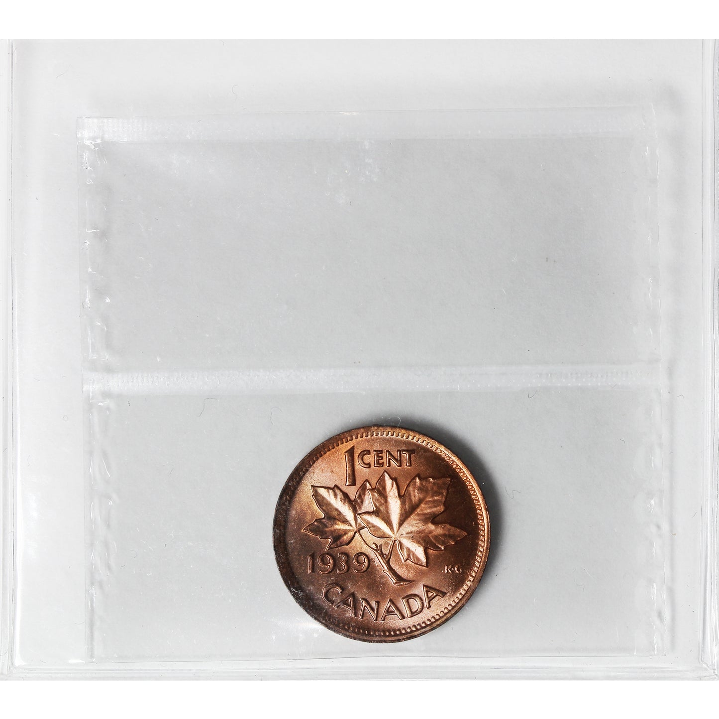 1939 Canada 1-cent ICCS Certified MS64 Red