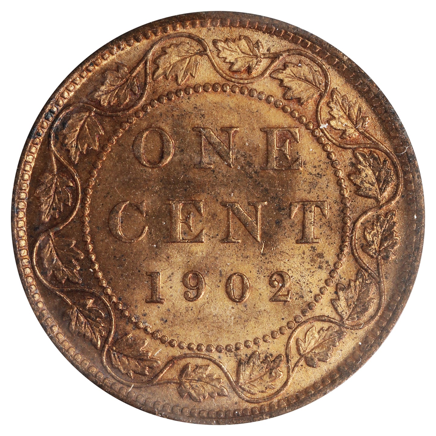 1902 Canada 1-cent ICCS Certified MS-64 Red