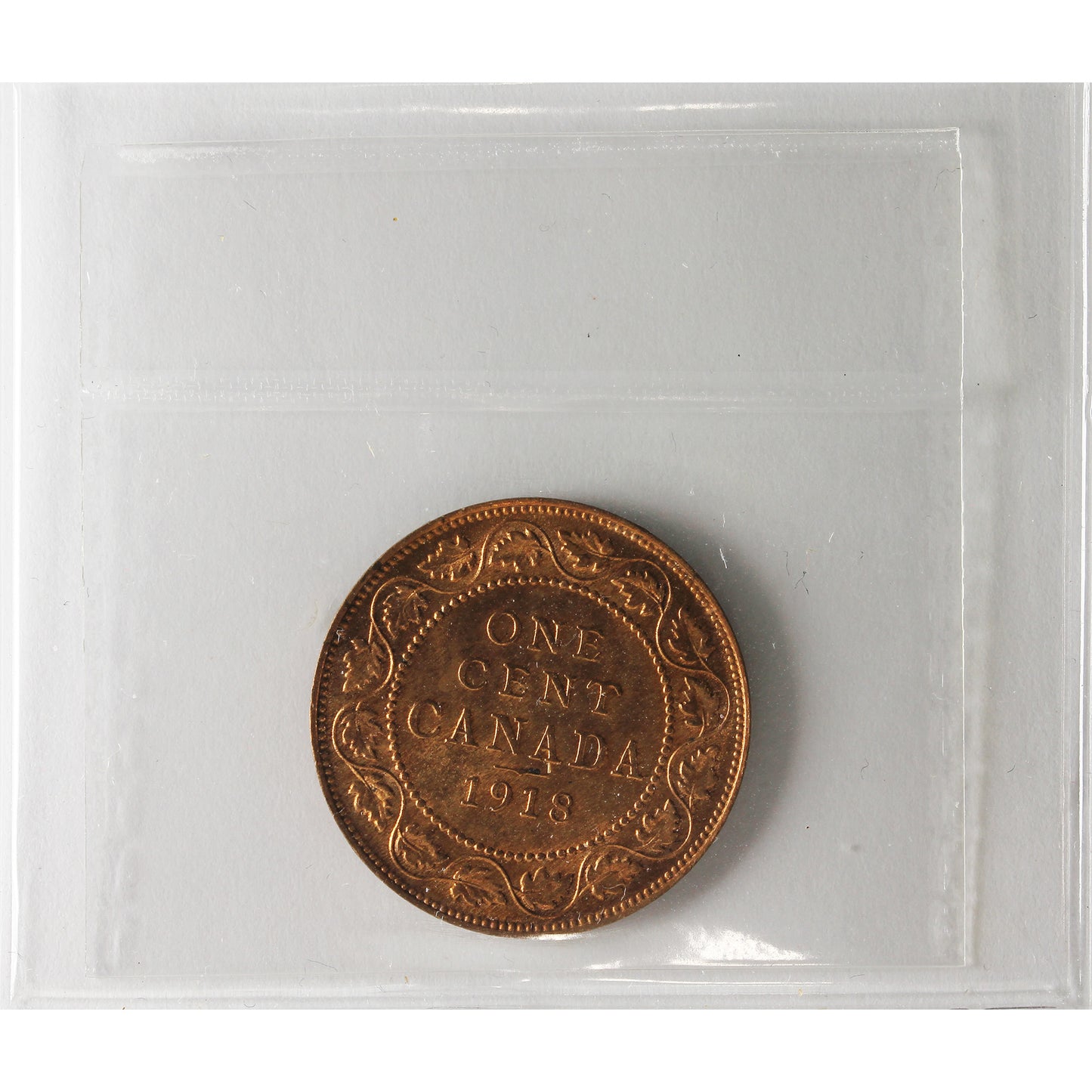 1918 Canada 1-cent ICCS Certified MS63 Red