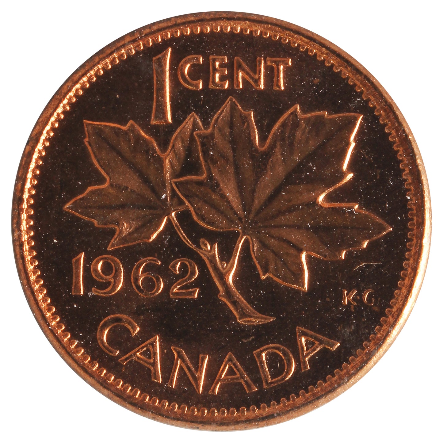 1962 Harp Canada 1-cent ICCS Certified MS63 Red