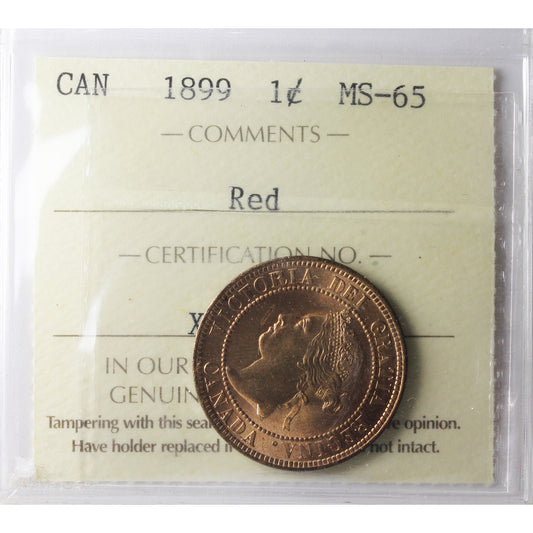 1899 Canada 1-cent ICCS Certified MS65 Red (XYG 499)