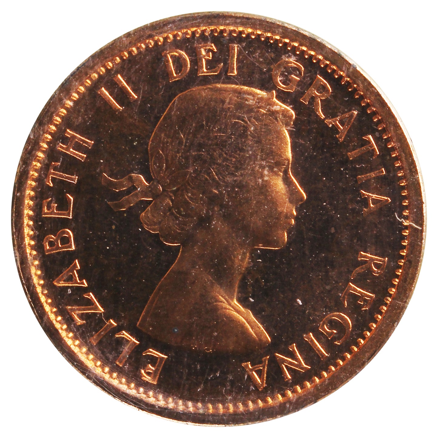 1959 Canada 1-cent ICCS Certified PL65 Red; Ultra Heavy Cameo