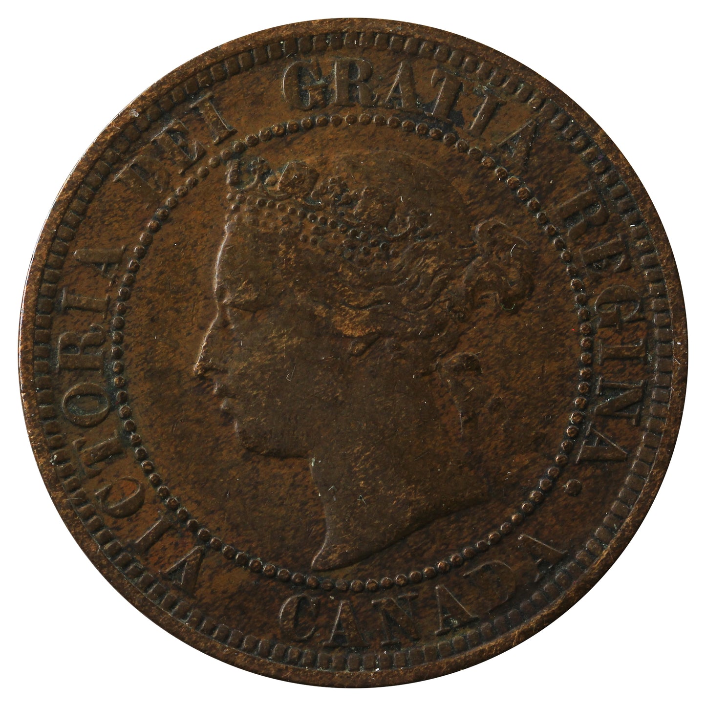 1886 Obv. 1a Canada 1-cent F-VF (F-15)