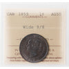 1859 Wide 9/8 Canada 1-cent ICCS Certified AU55