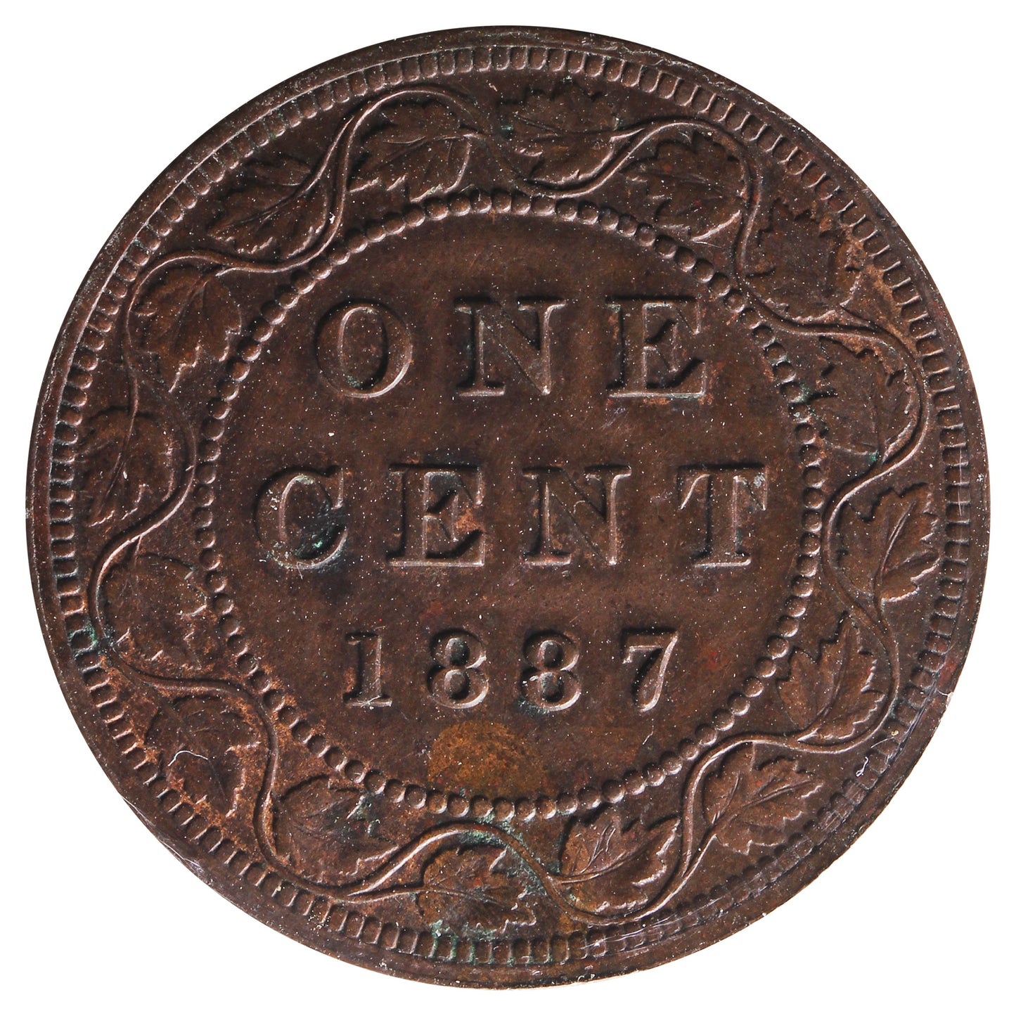1887 Canada 1-cent ICCS Certified AU55
