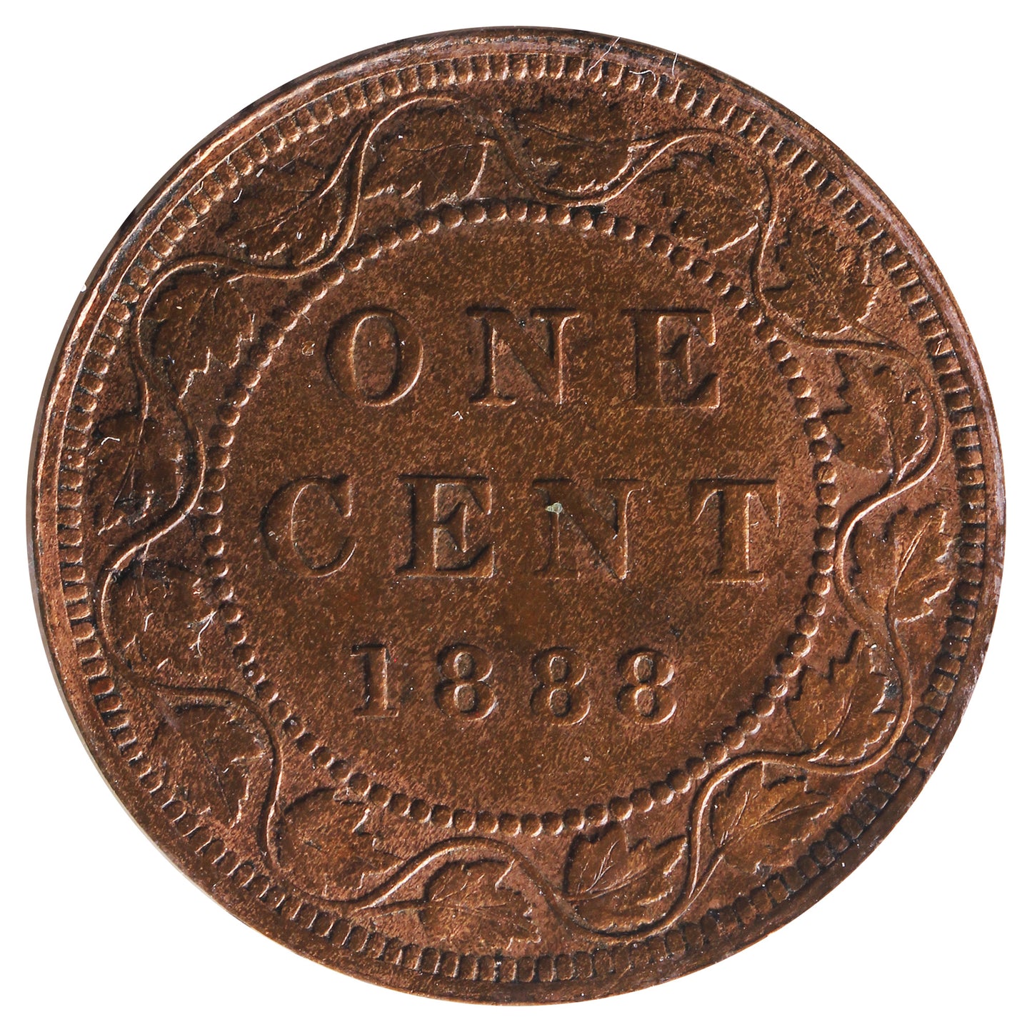 1888 Canada 1-cent ICCS Certified AU55