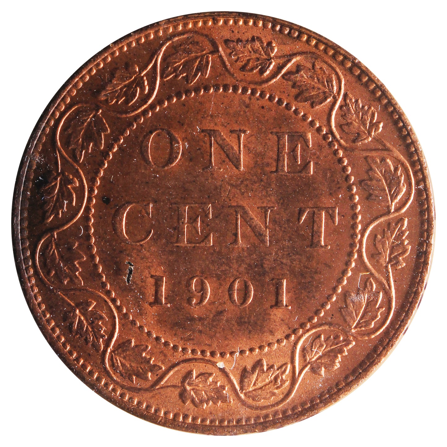 1901 Canada 1-cent ICCS Certified MS64 Red (XAM 236)