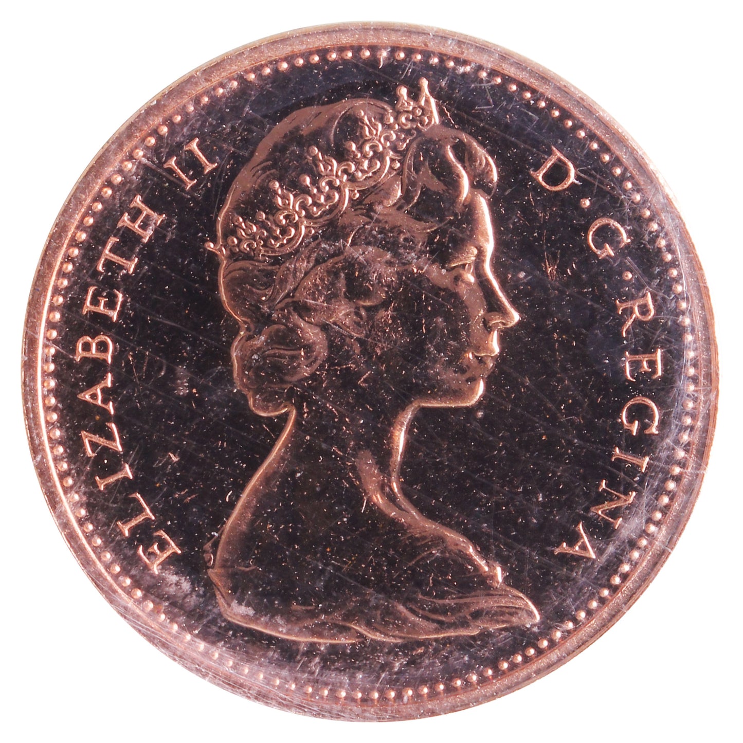 1976 Canada 1-cent ICCS Certified PL66 Red