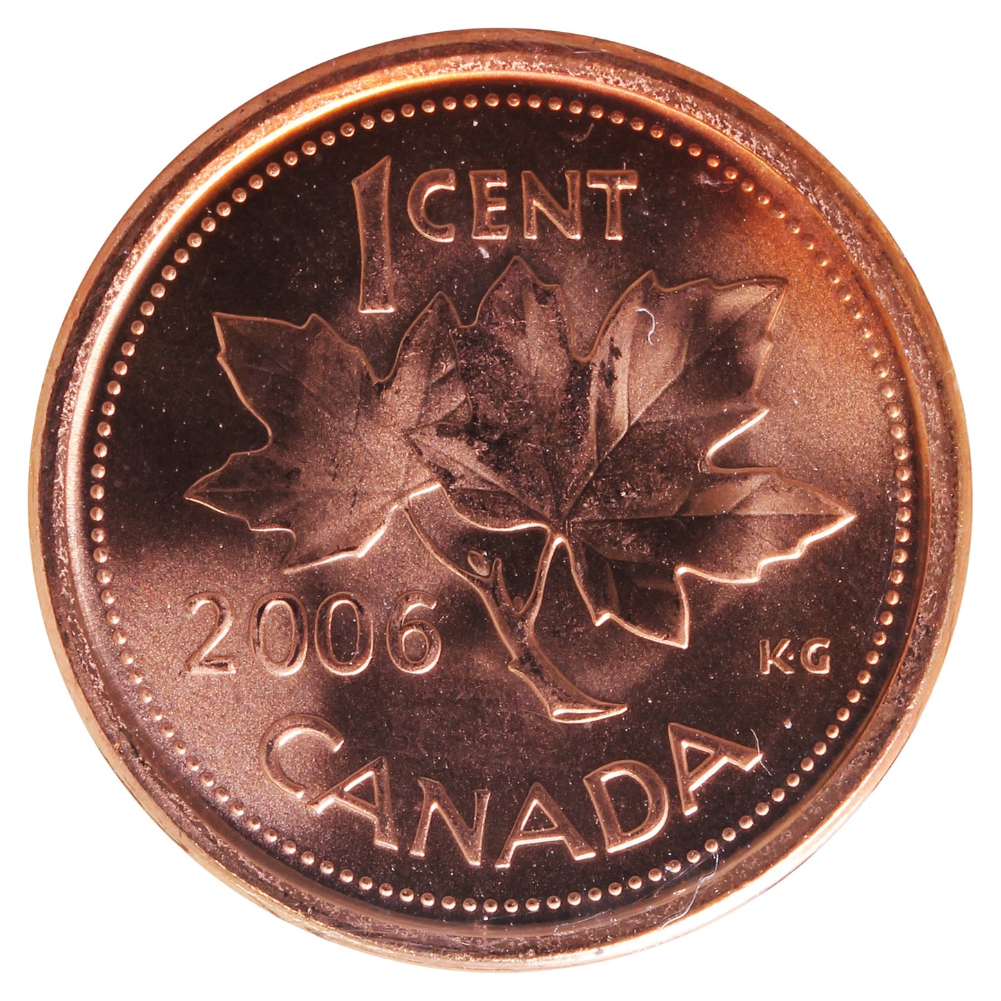 2006 Logo Magnetic Canada 1-cent ICCS Certified MS64 Red