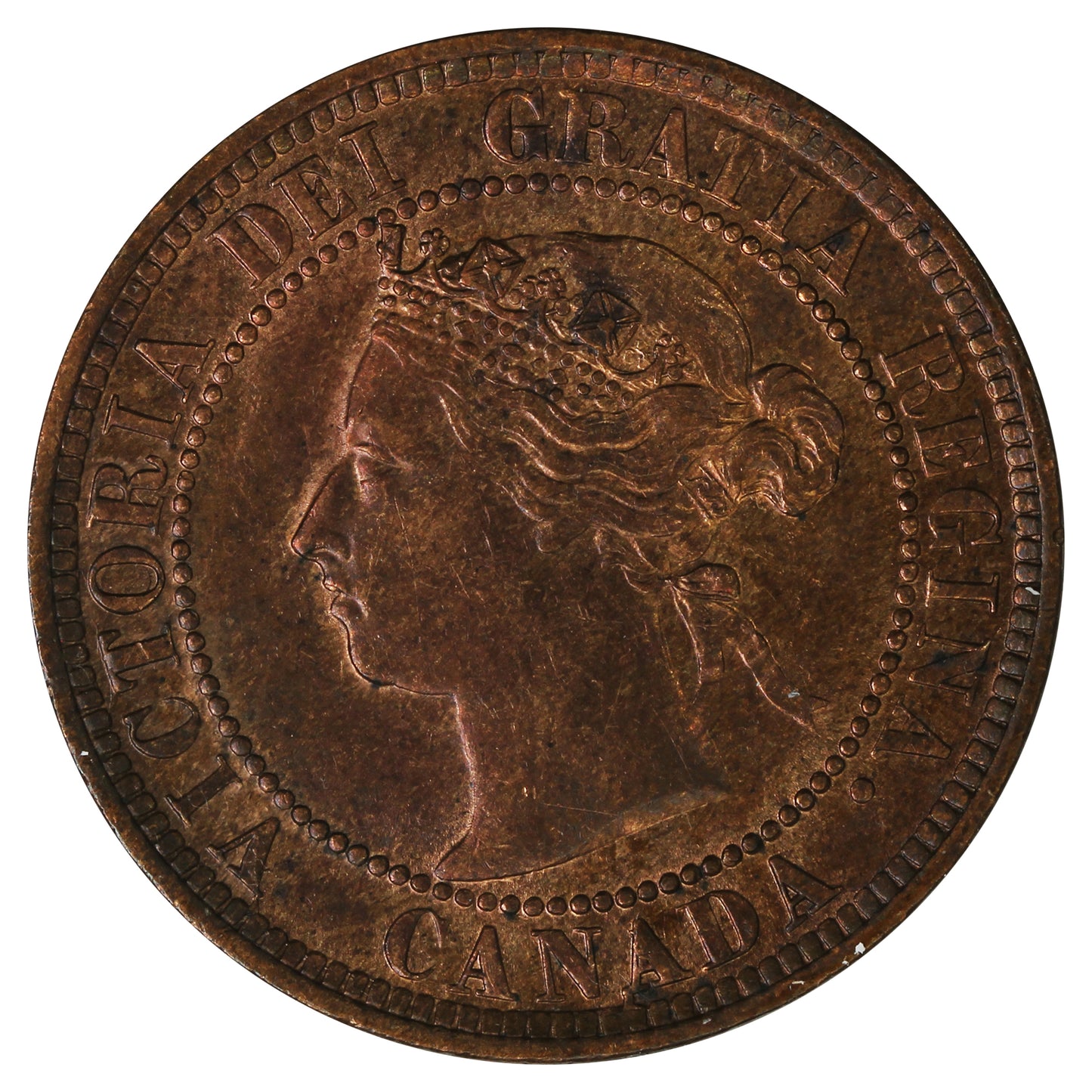 1884 Obv. 2 Canada 1-cent AU-UNC (AU55)