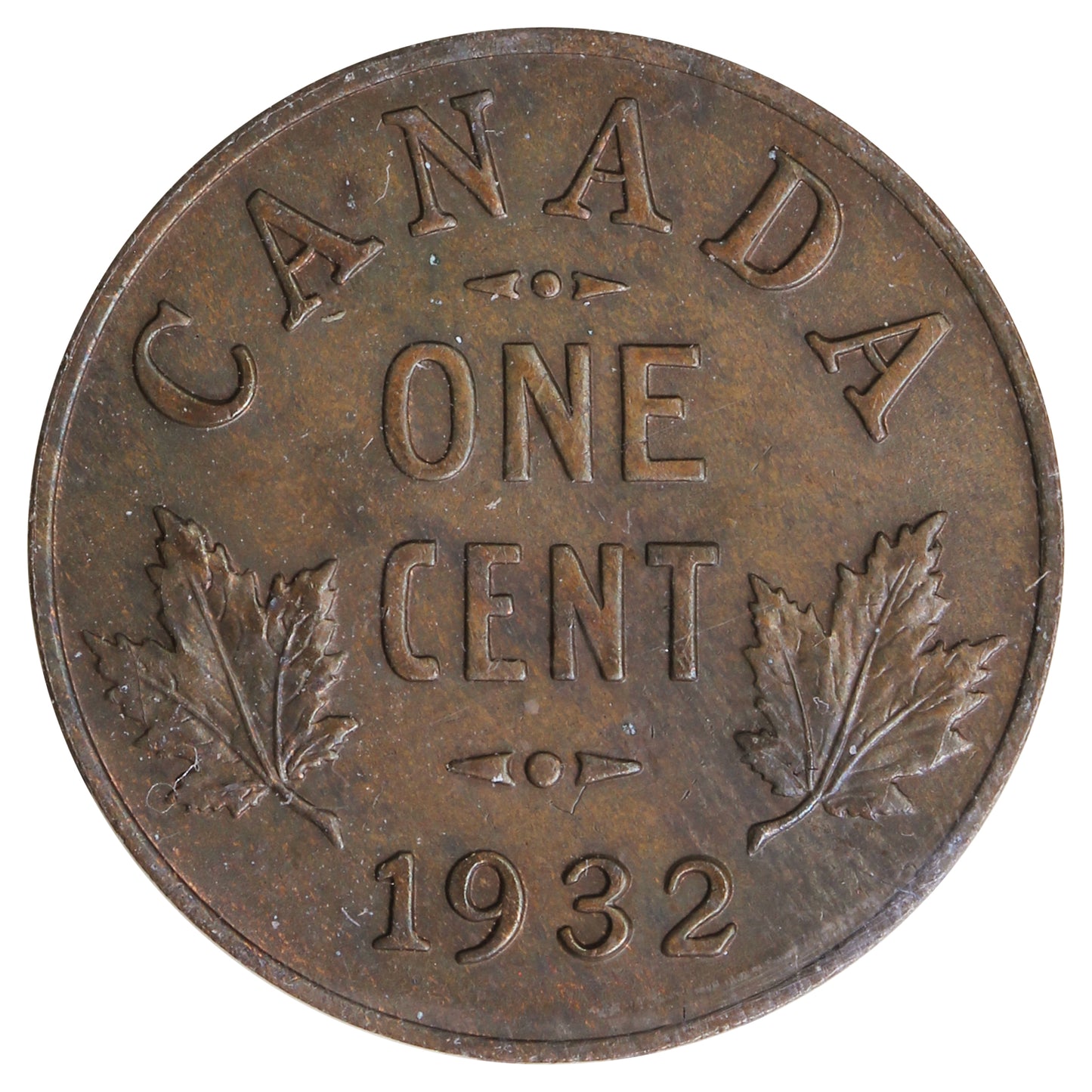 1932 Canada 1-cent ICCS Certified MS60 Brown