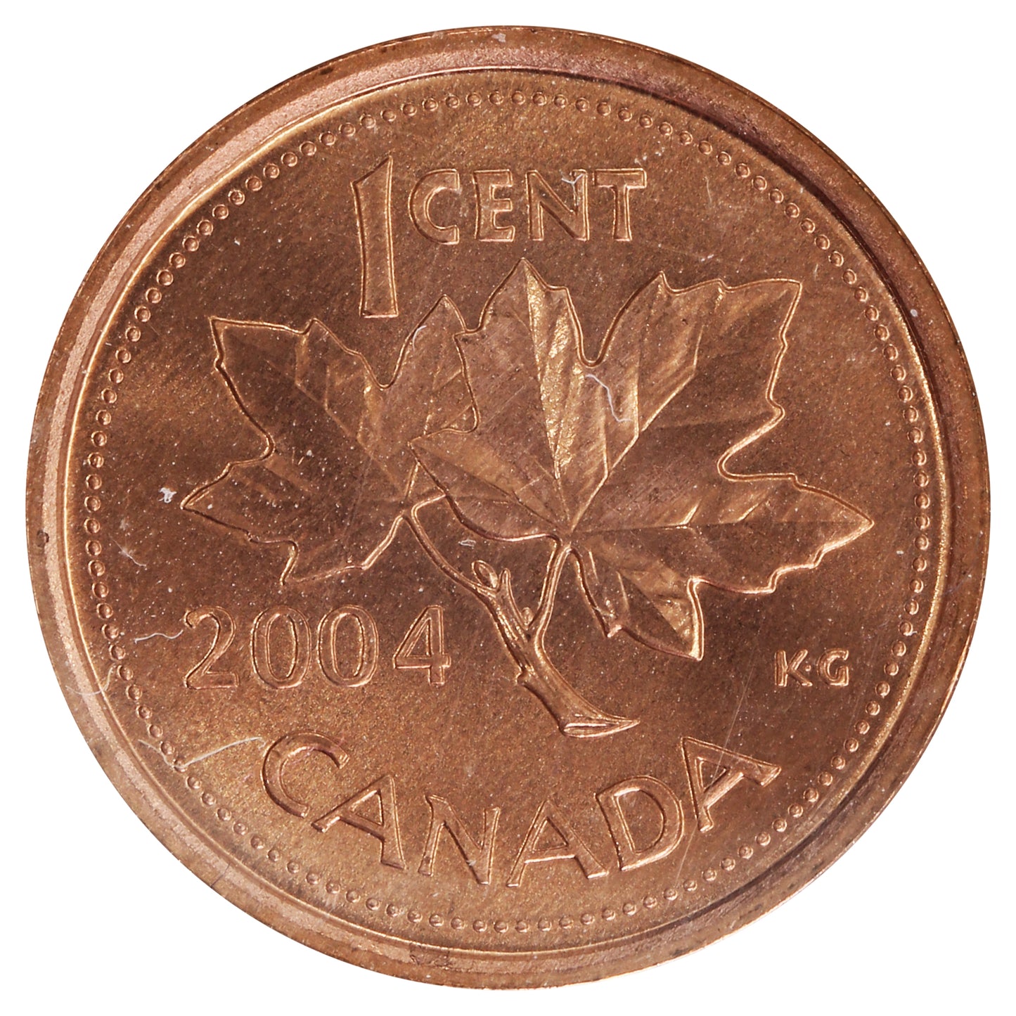 2004 Canada 1-cent ICCS Certified MS64 Red