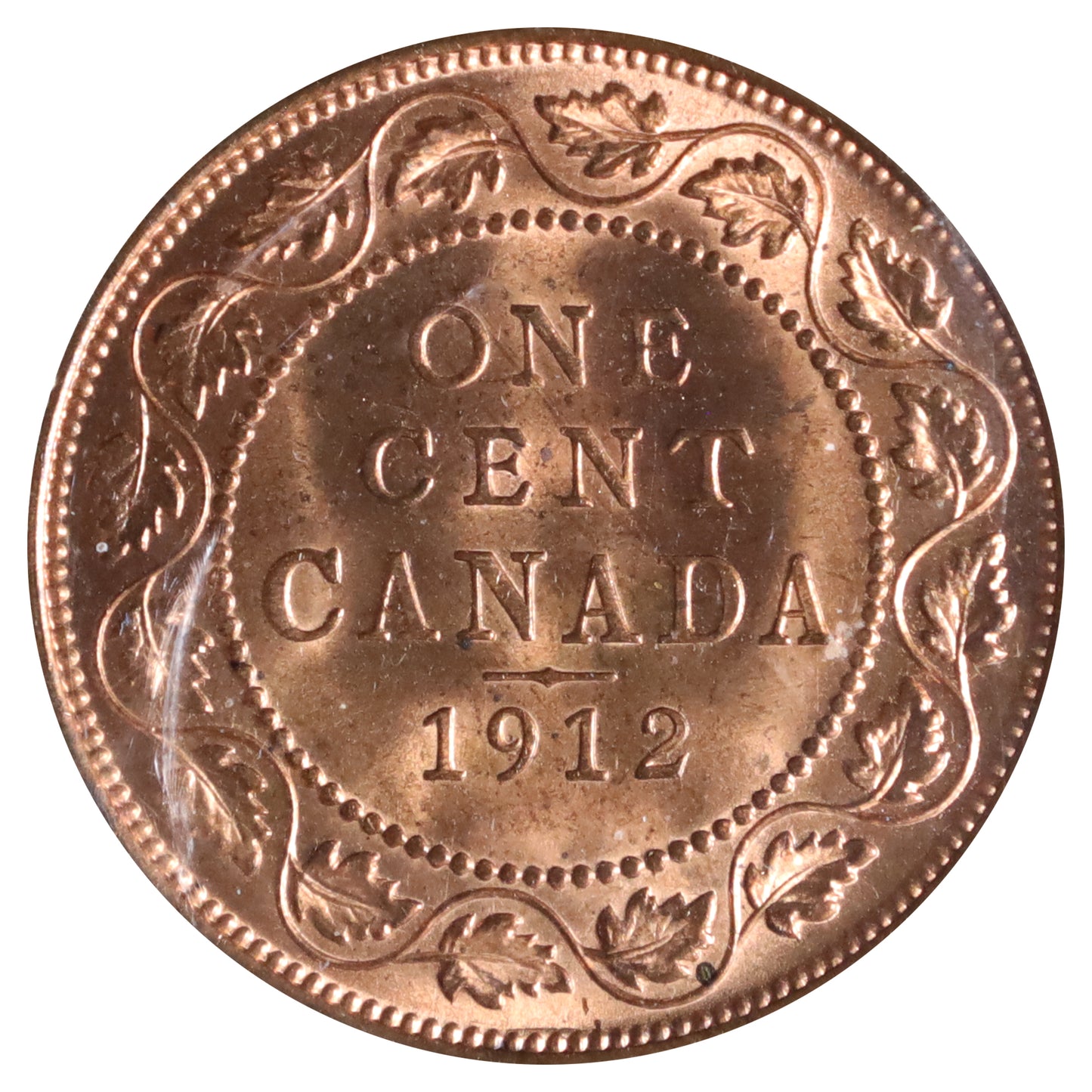 1912 Canada 1-cent ICCS Certified MS65 Red (HU 162)