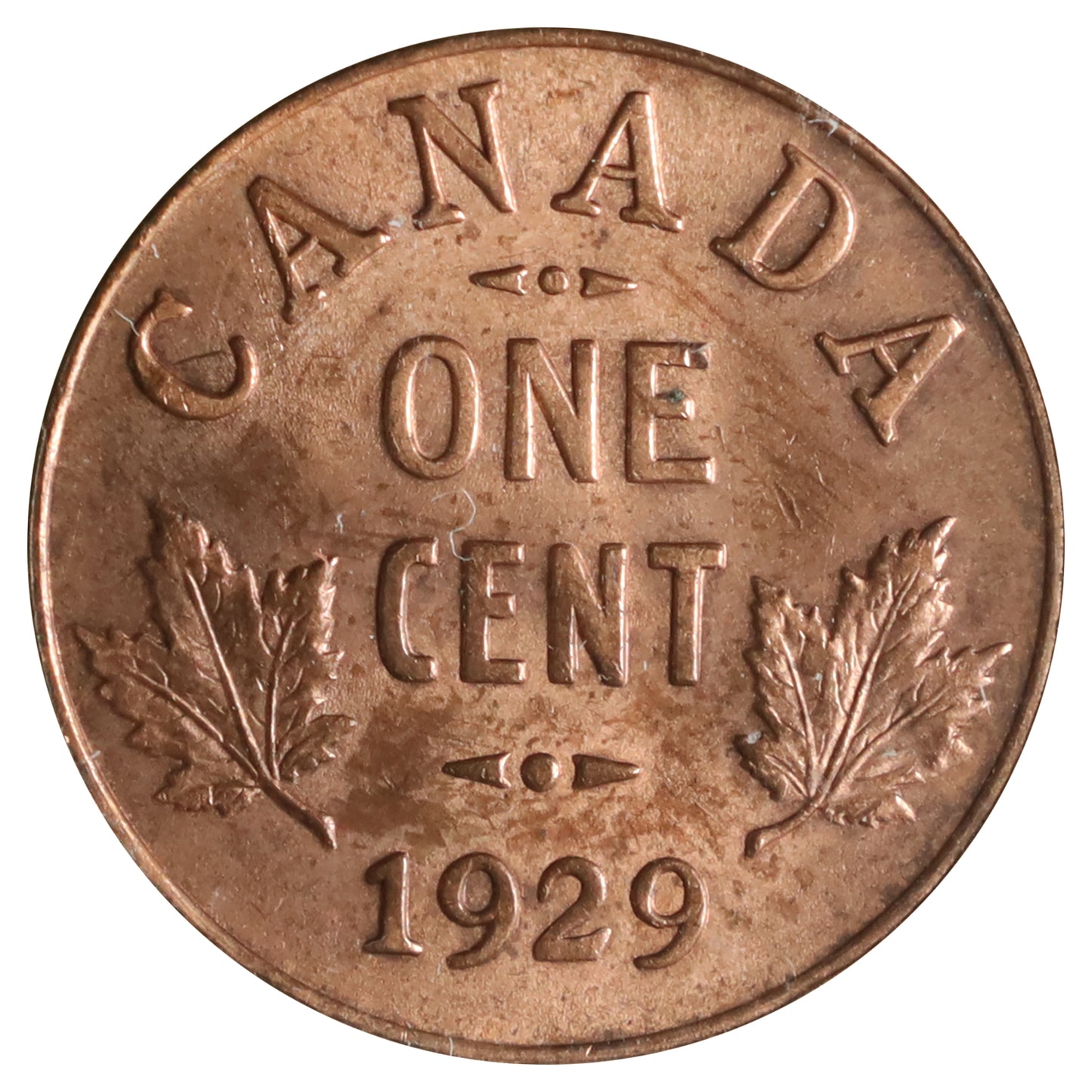 1929 Canada 1-cent ICCS Certified MS64 Red (OF 687)