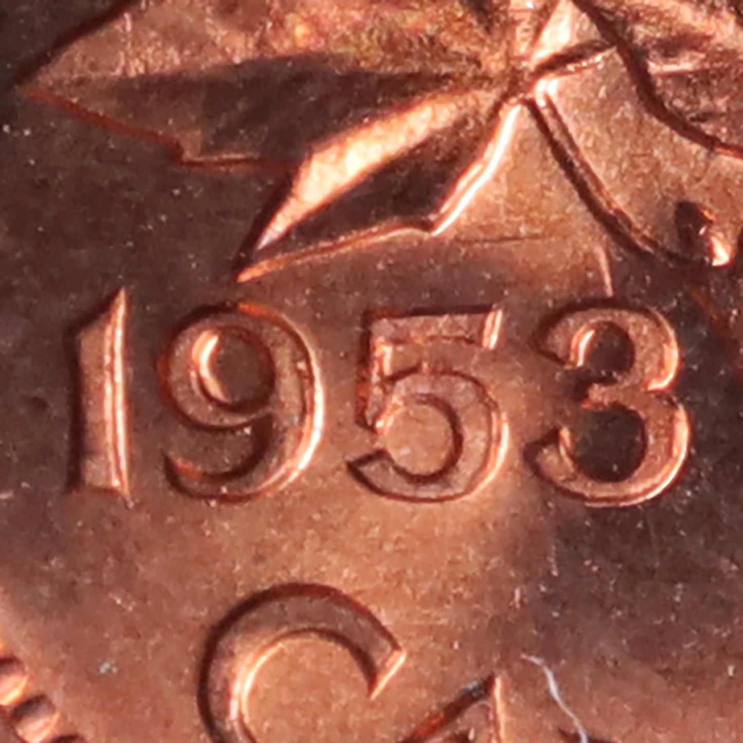 1953 NSF, Hanging 3 Canada 1-cent ICCS Certified MS65 Red