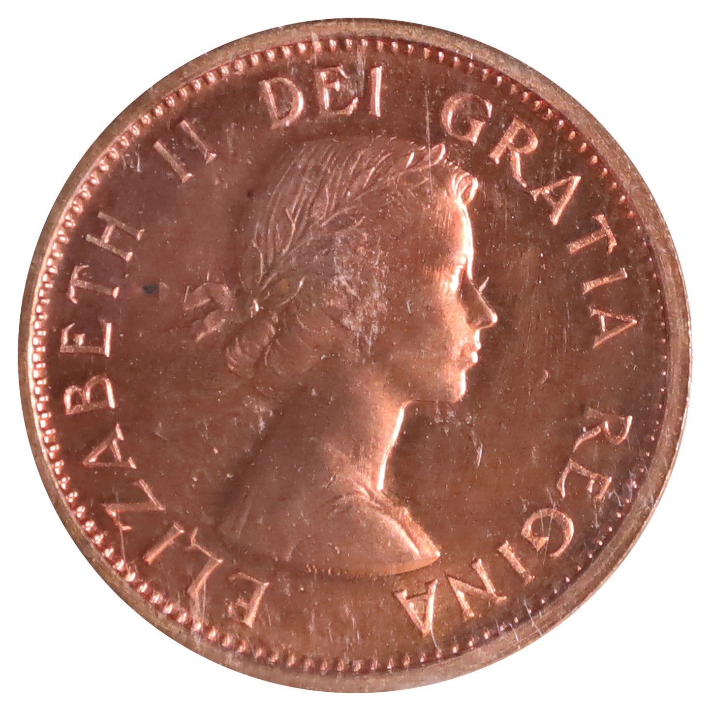 1956 Canada 1-cent ICCS Certified PL64 Red