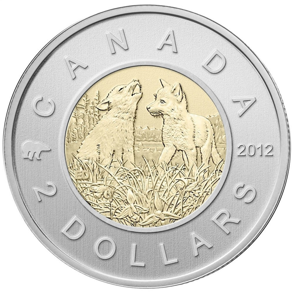 2012 Wolf Pups Canada Two Dollar Specimen