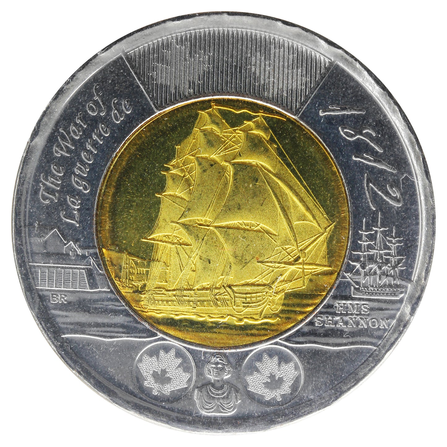 2012 HMS Shannon, Extra Sail Canada Two Dollar ICCS Certified MS64