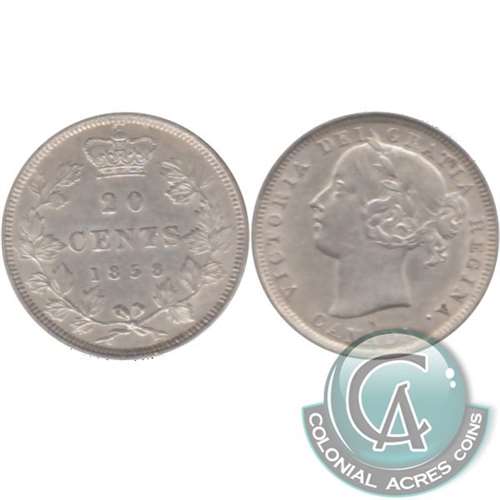 1858 Coinage Canada 20-cents EF-AU (EF45) $