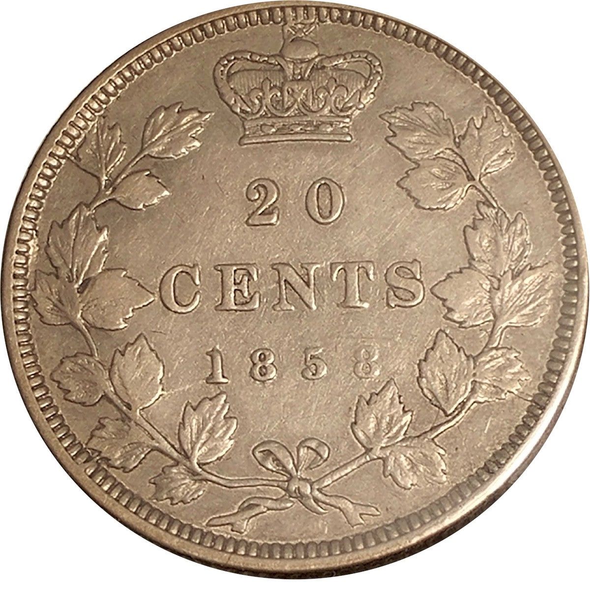 1858 Coinage Canada 20-cents VF-EF (VF30) $