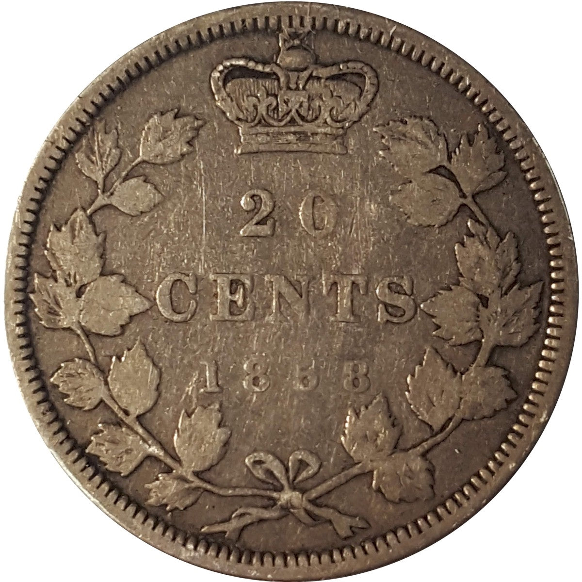 1858 Coinage Canada 20-cents VG-F (VG10) $