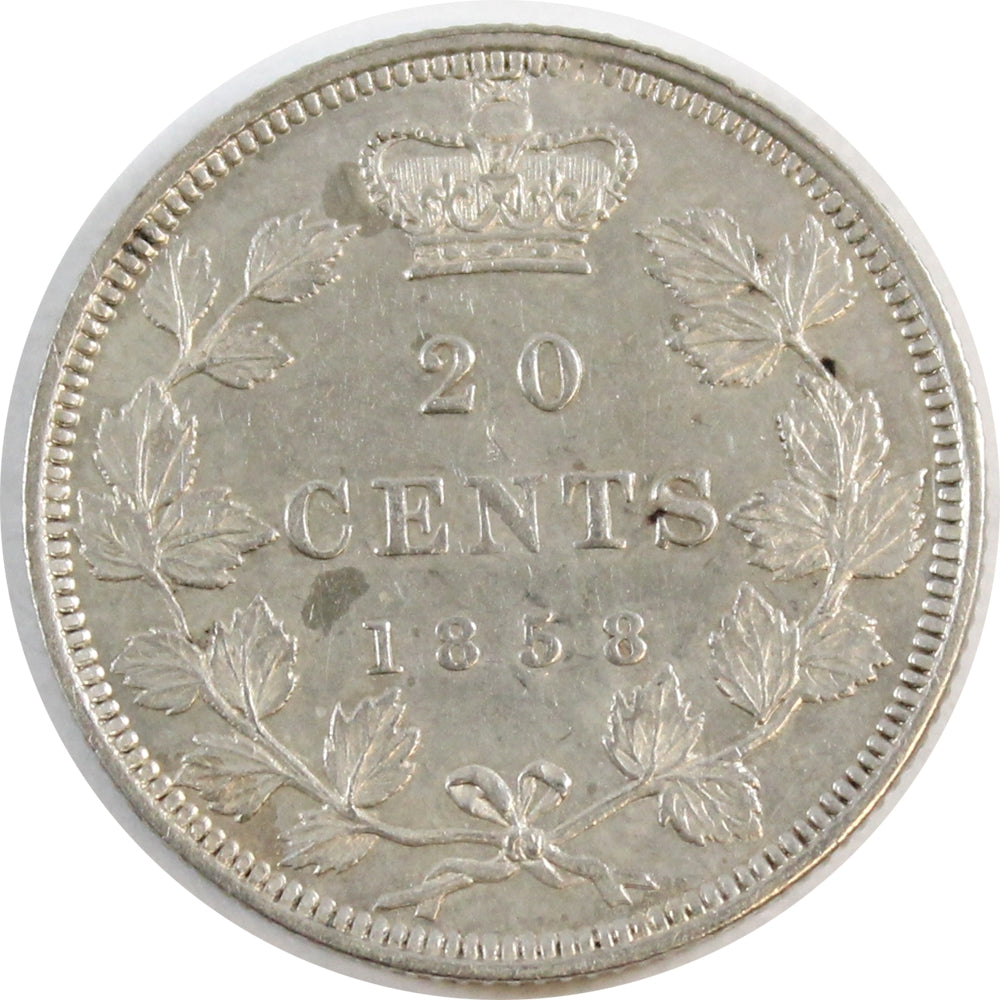 1858 Coinage Canada 20 Cents Almost Uncirculated (AU50) $