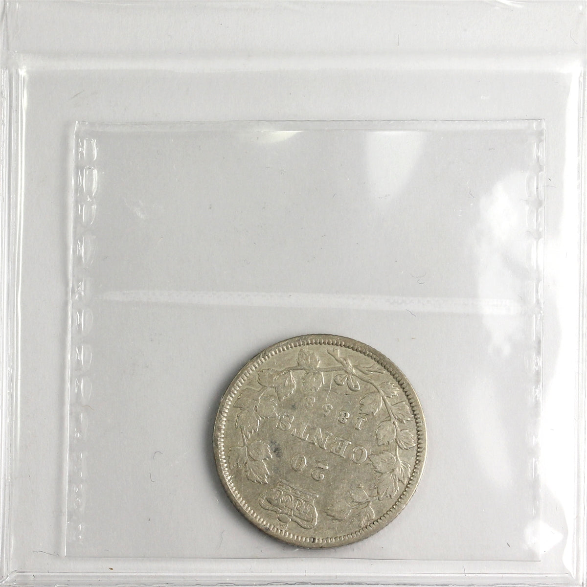 1858 Coinage Canada 20-cents ICCS Certified F15