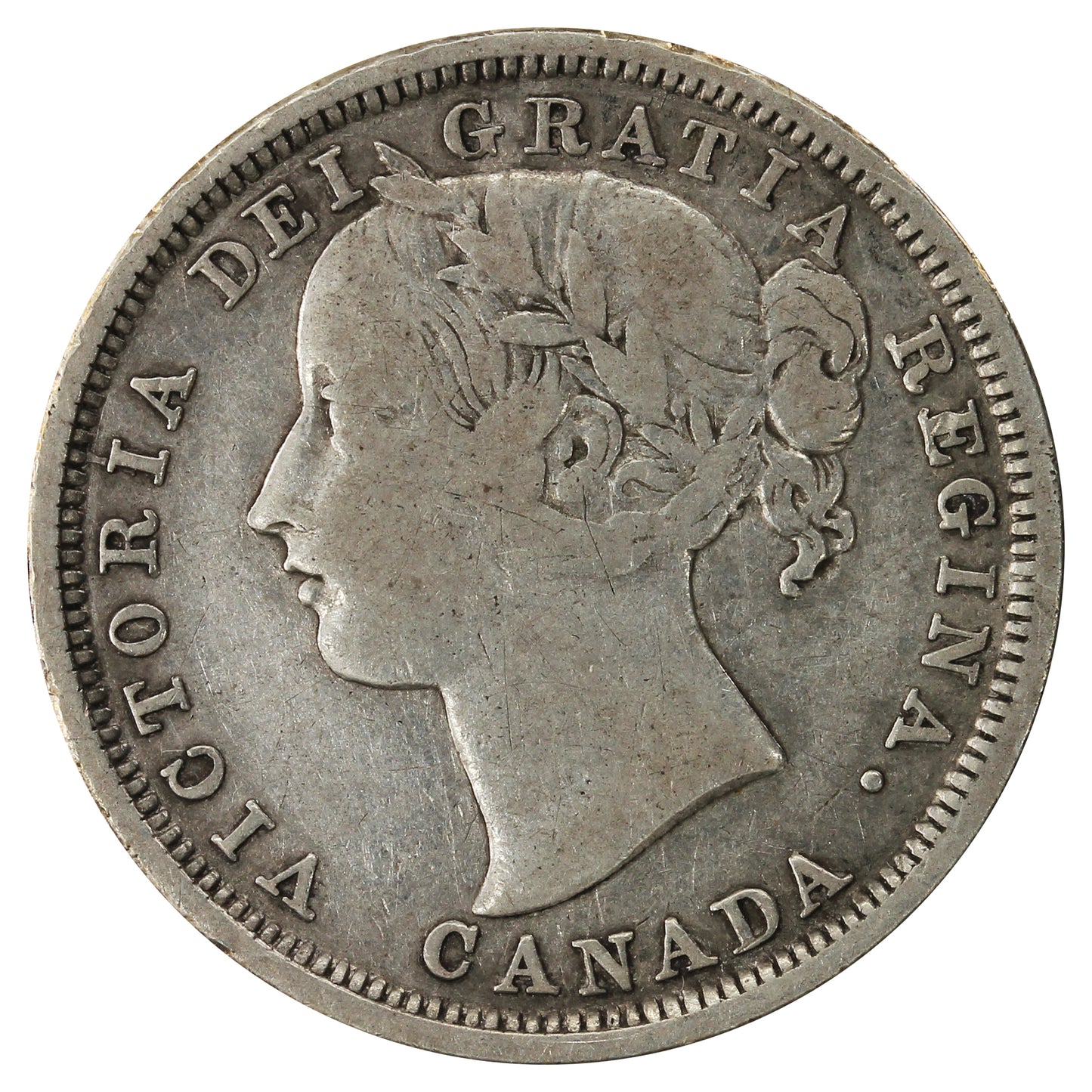 1858 Blundered I in Victoria Canada 20-cents Fine (F12) $