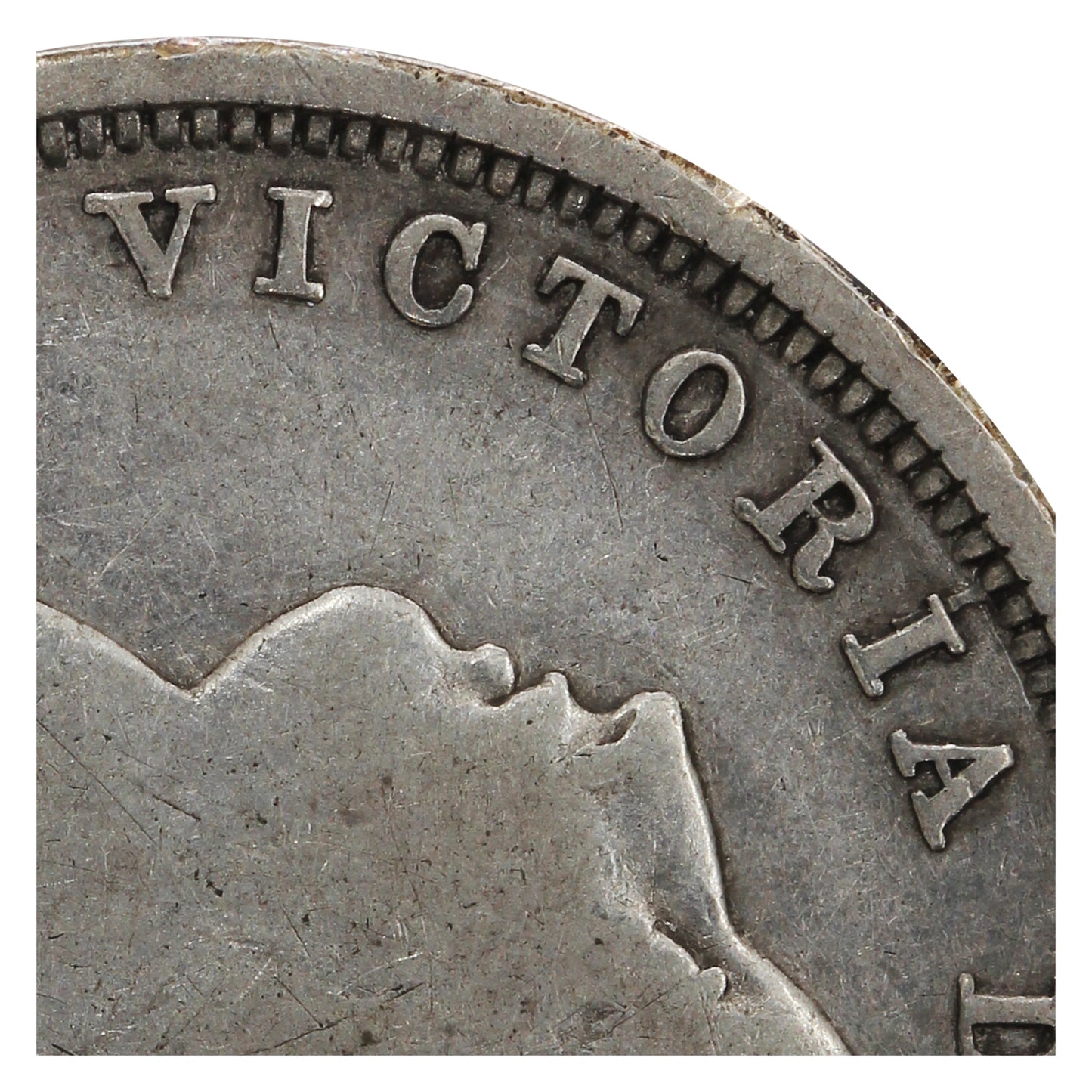 1858 Blundered I in Victoria Canada 20-cents Fine (F12) $