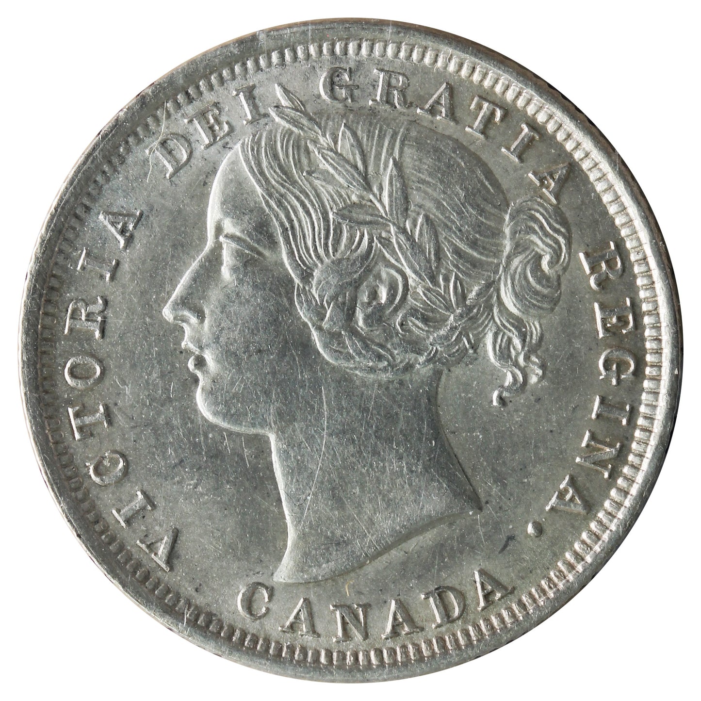 1858 Canada 20-cents ICCS Certified AU55