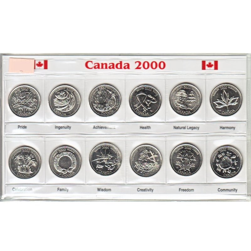 2000 Millennium Small Sleeve with all 12 commemorative coins.
