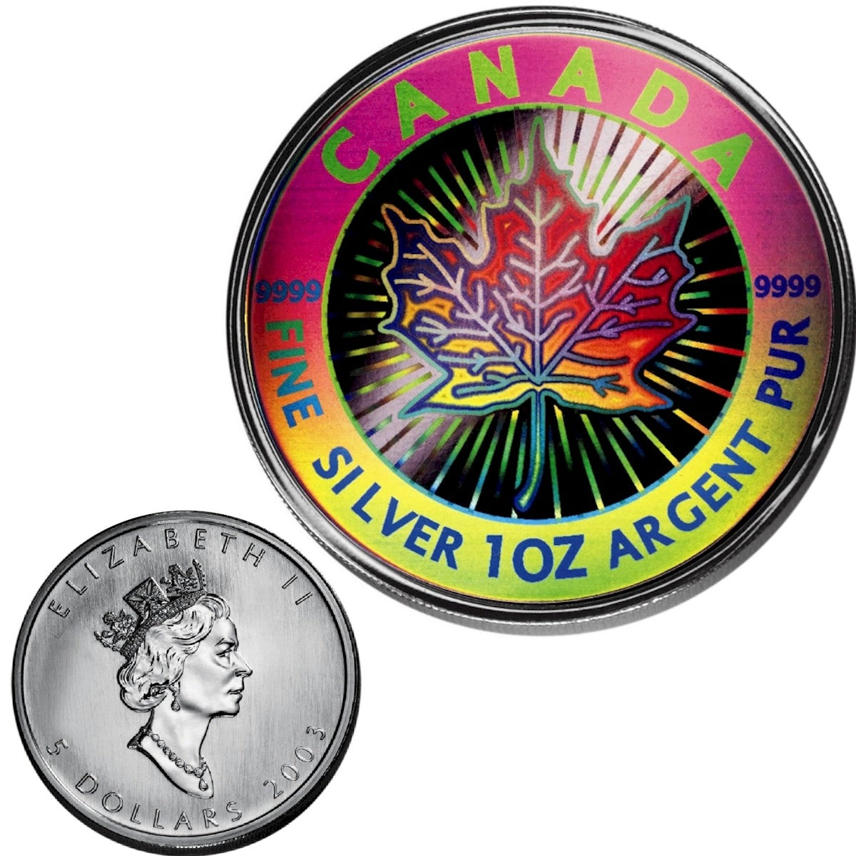 2003 Canada Hologram Silver Maple Leaf Fractional Set (No Tax) sleeve worn