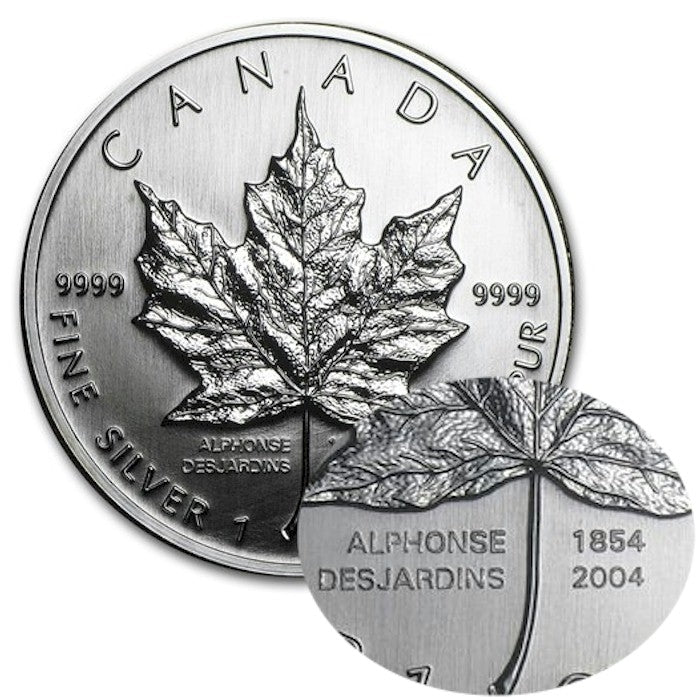 2004 Canada $5 Desjardins Privy Mark 1oz. Silver Maple Leaf (No Tax)