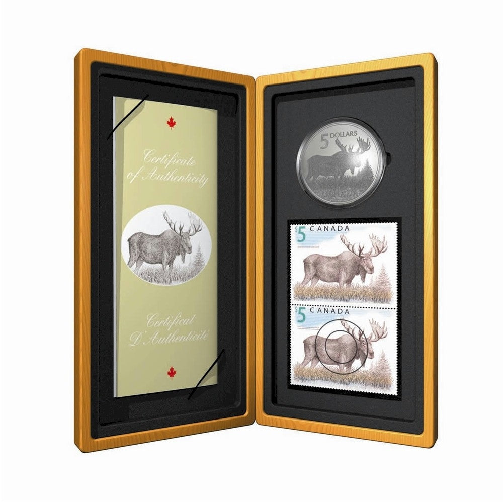 2004 Canada $5 Majestic Moose Coin and Stamp Set (No Tax)