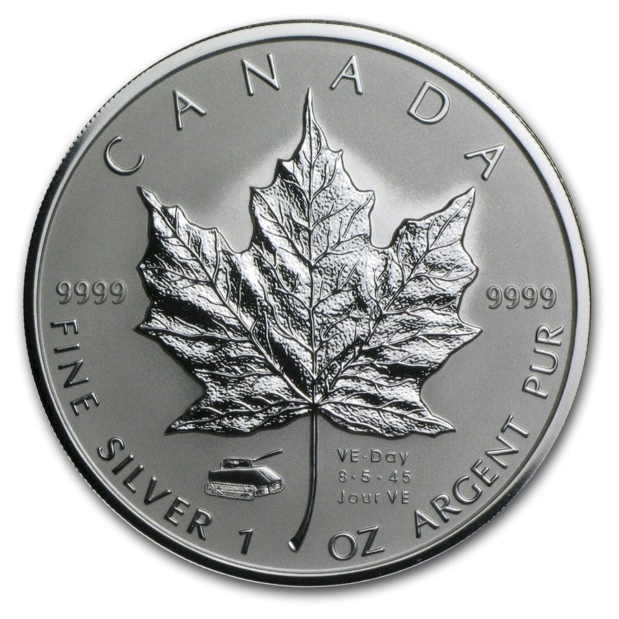 2005 Canada VE-Day Privy $5 Silver Maple Leaf (TAX Exempt)