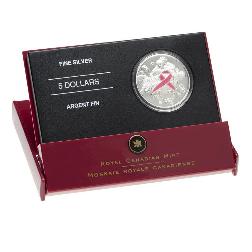 2006 Canada $5 Breast Cancer Pink Ribbon Fine Silver Coin (TAX Exempt)
