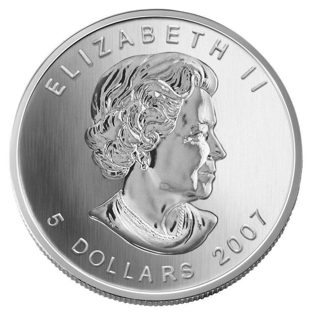 2007 Canada $5 Sugar Maple in Orange - Coloured Silver Maple (No Tax)