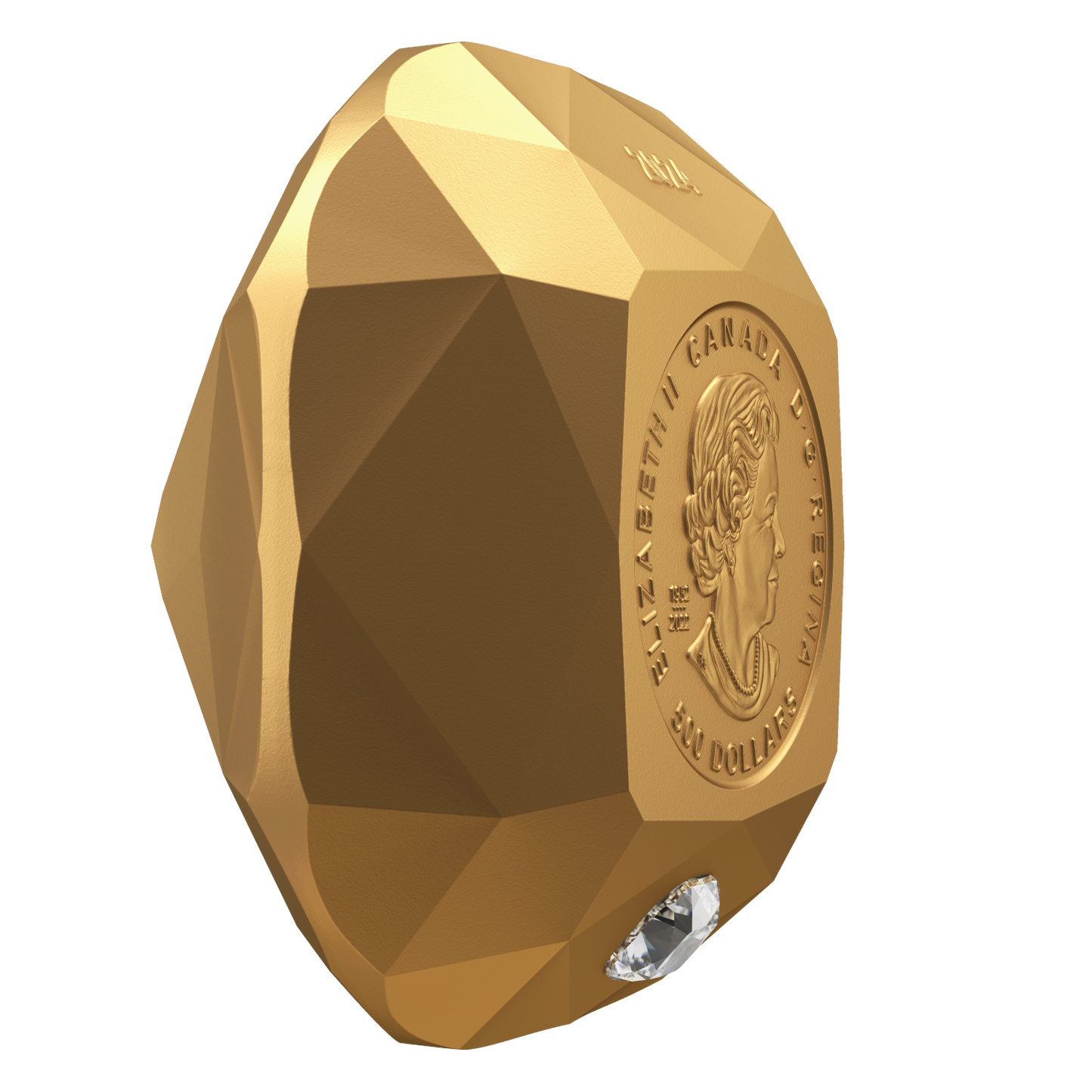 2024 Canada $500 De Beers Ideal Cushion Diamond Pure Gold Diamond Shaped (No Tax)