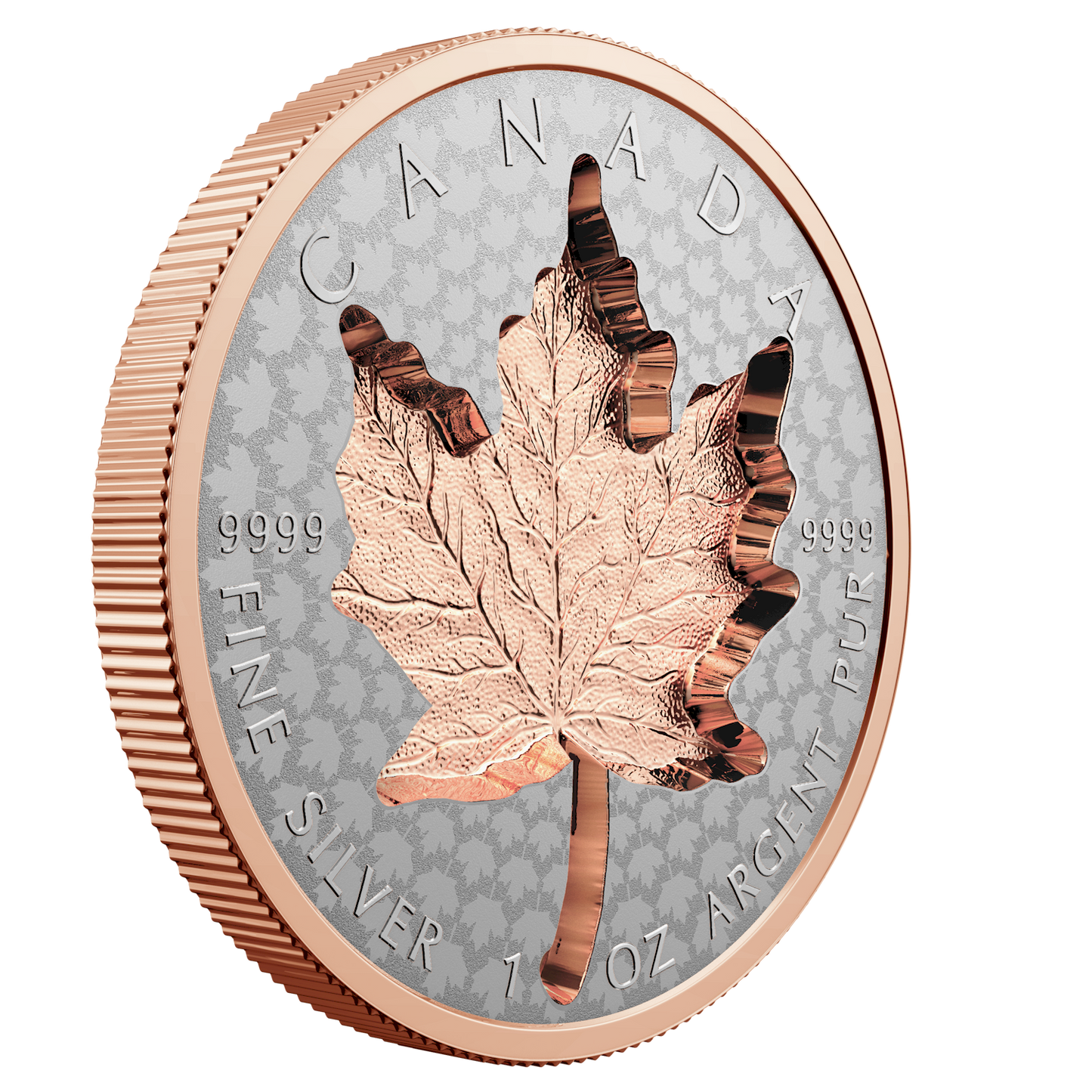 2022 Canada $20 Super Incuse 1oz. Rose Gold Plated Silver Maple Leaf (No Tax)