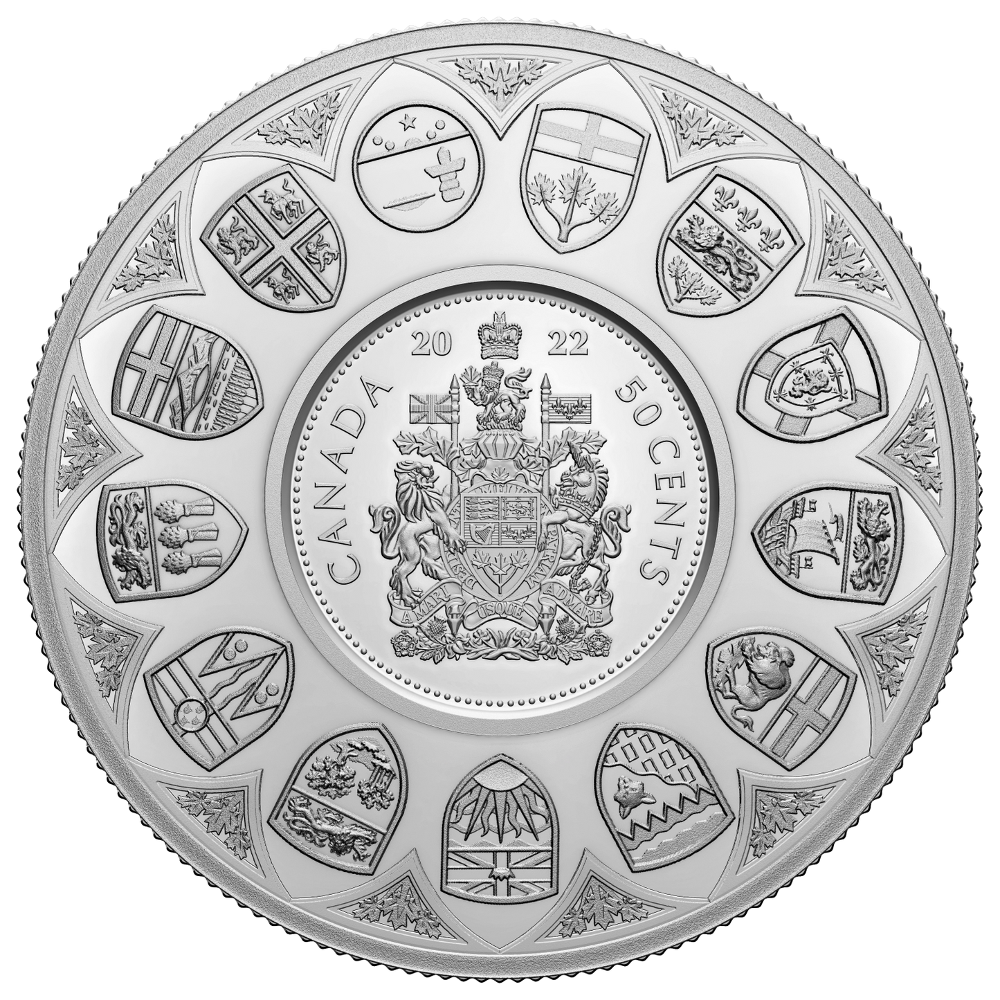 2022 Canada 50-cent The Bigger Picture: The Coat of Arms 5oz. Fine Silver (No Tax)