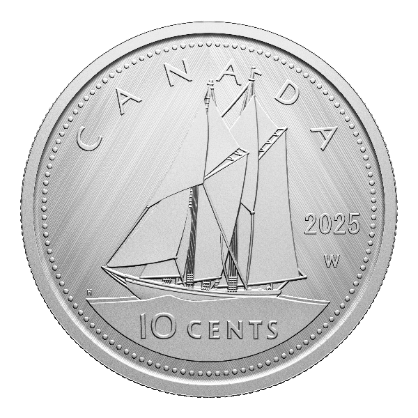 2025 10-cents Tribute: W Mint Mark - Bluenose Fine Silver 2025 10-cents Tribute: W Mint Mark - Bluenose Fine Silver
