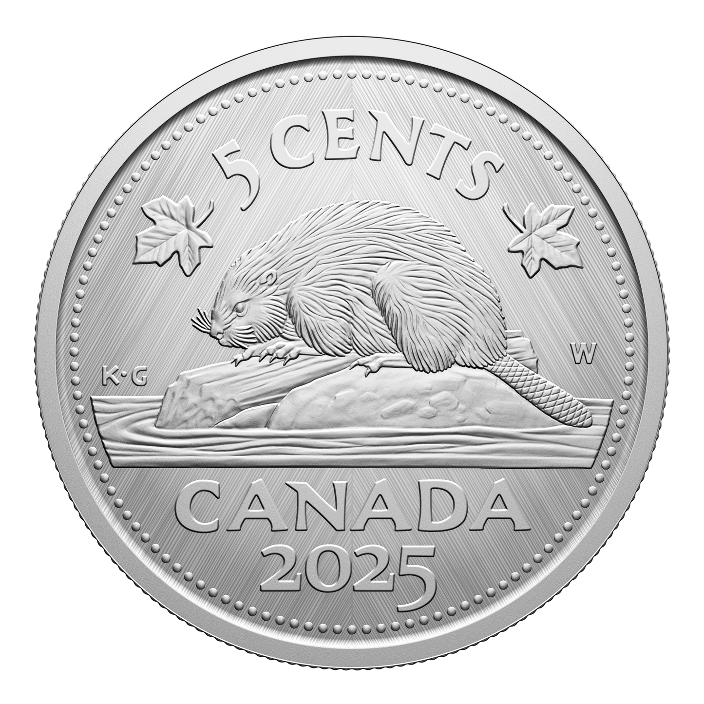 2025 Canada 5-cents Tribute: W Mint Mark - Beaver Fine Silver (No Tax)