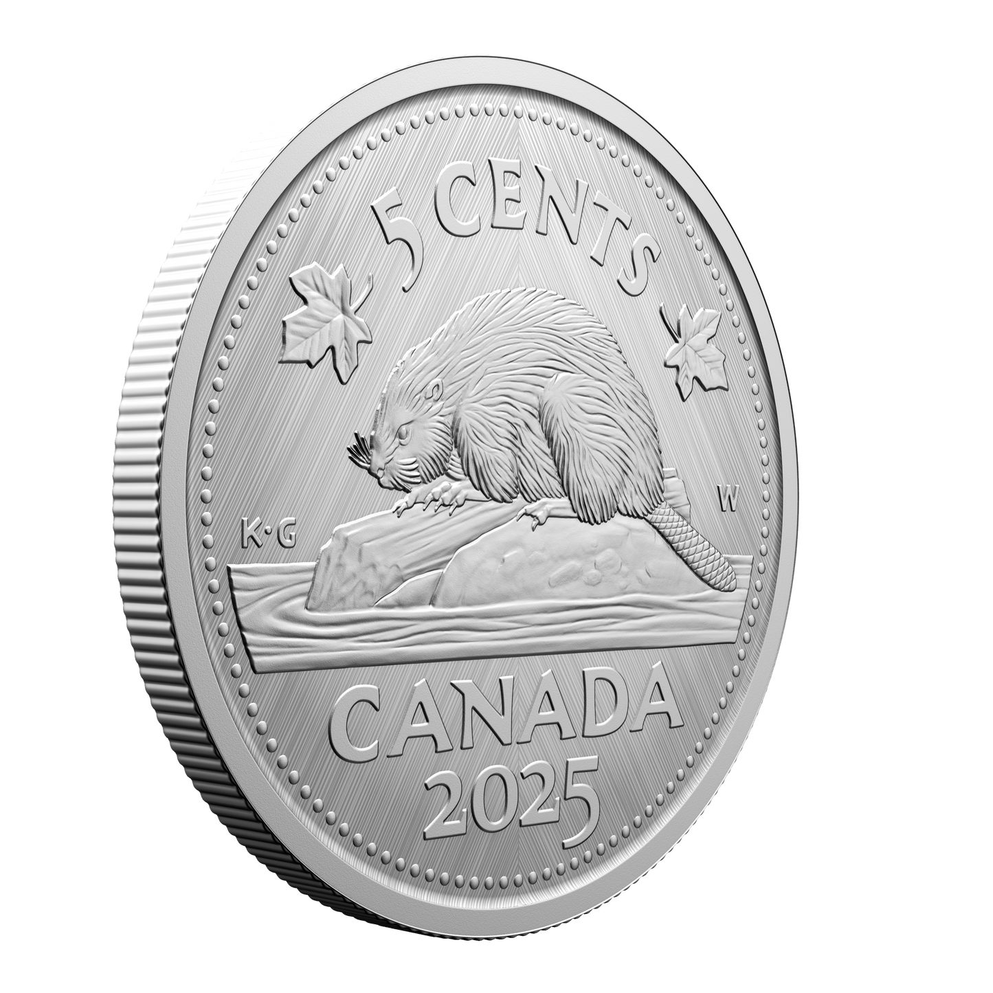 2025 Canada 5-cents Tribute: W Mint Mark - Beaver Fine Silver (No Tax)