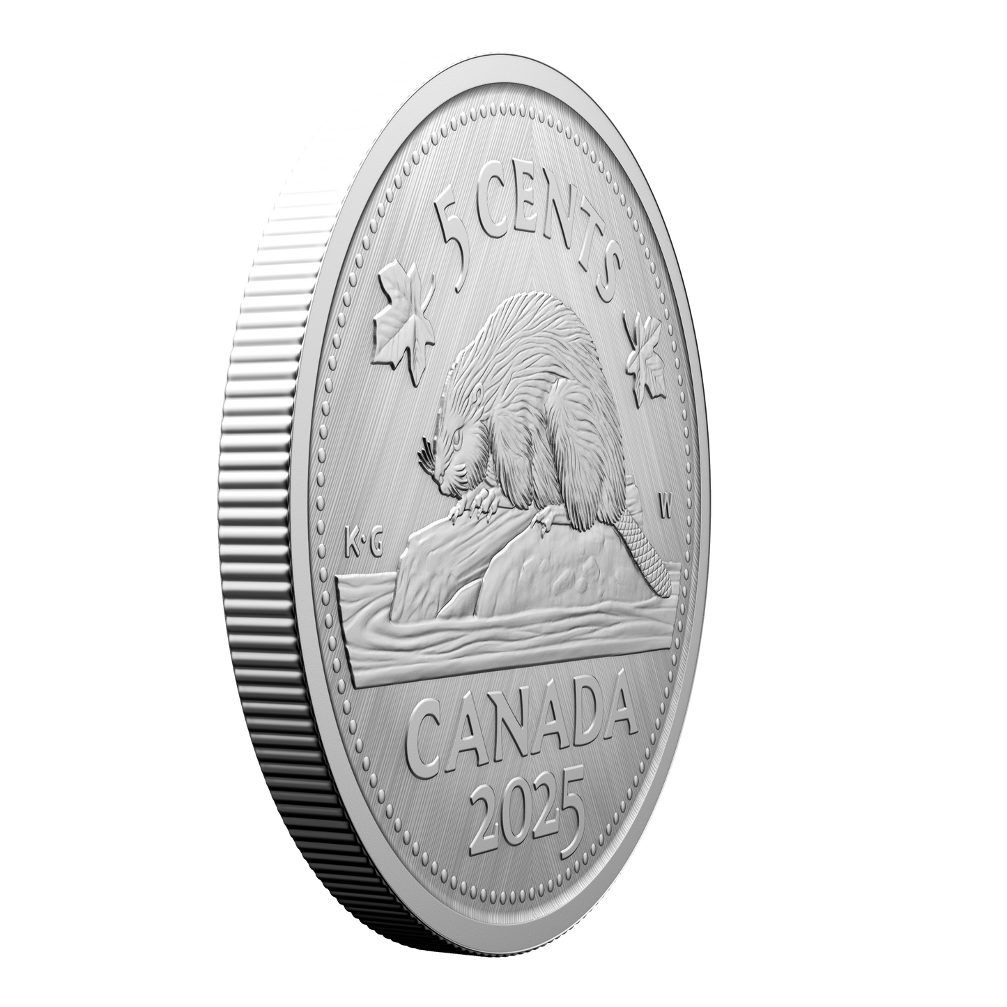 2025 Canada 5-cents Tribute: W Mint Mark - Beaver Fine Silver (No Tax)