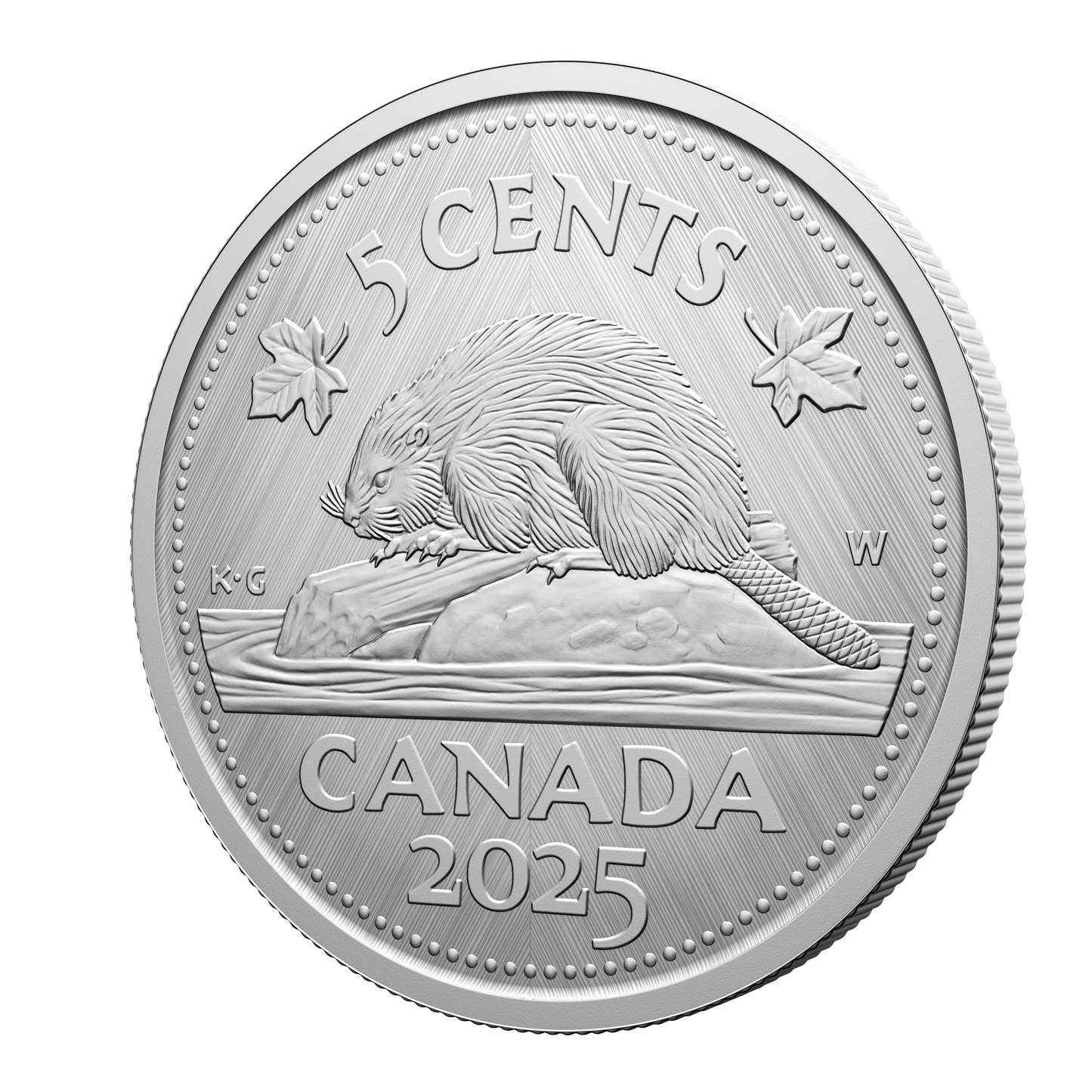 2025 Canada 5-cents Tribute: W Mint Mark - Beaver Fine Silver (No Tax)