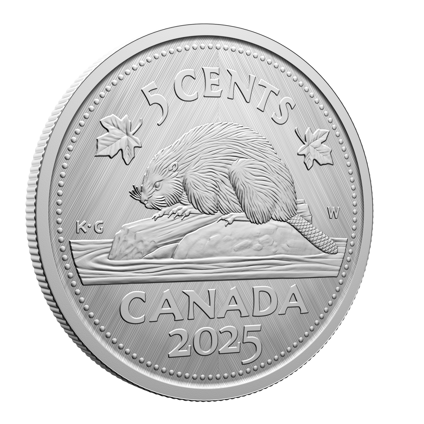 2025 Canada 5-cents Tribute: W Mint Mark - Beaver Fine Silver (No Tax)