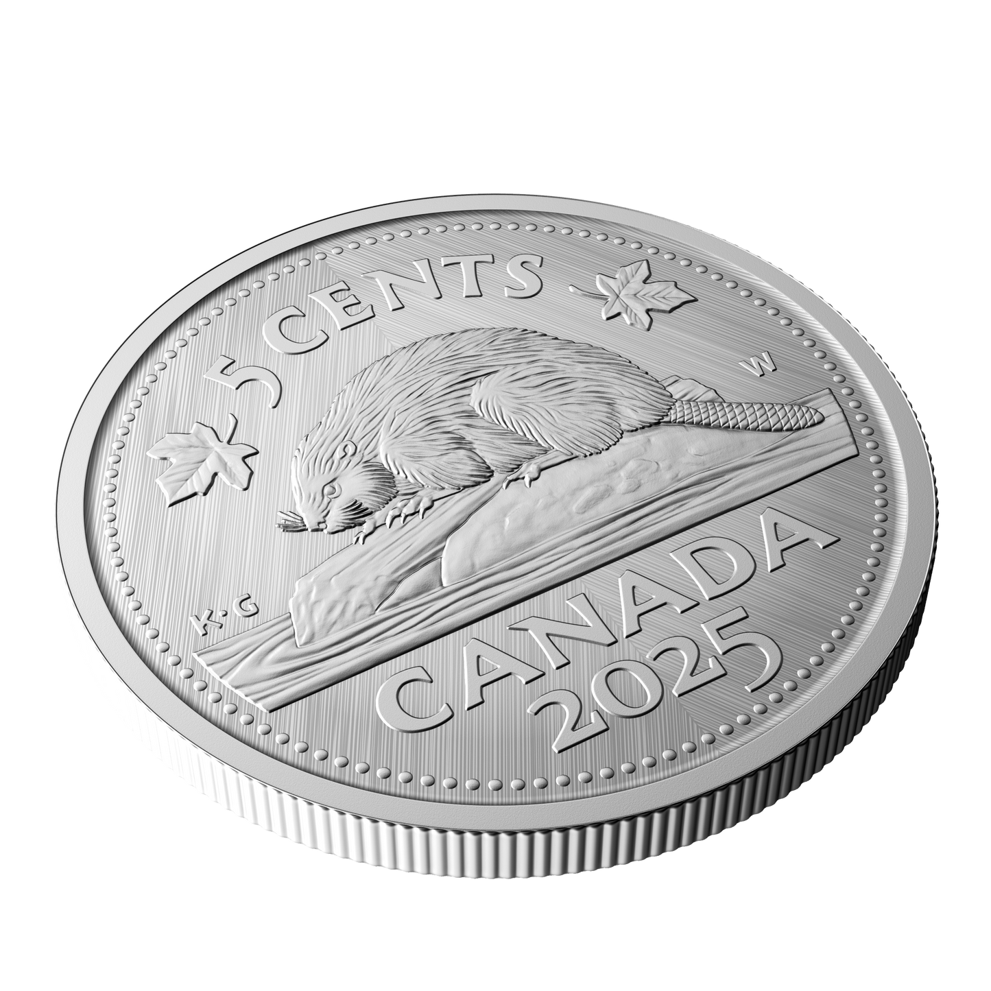 2025 Canada 5-cents Tribute: W Mint Mark - Beaver Fine Silver (No Tax)